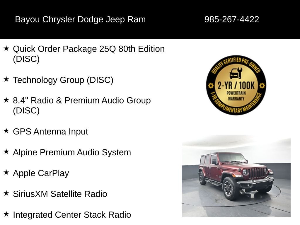 2021 Jeep Wrangler Unlimited 80th Anniversary 4x4