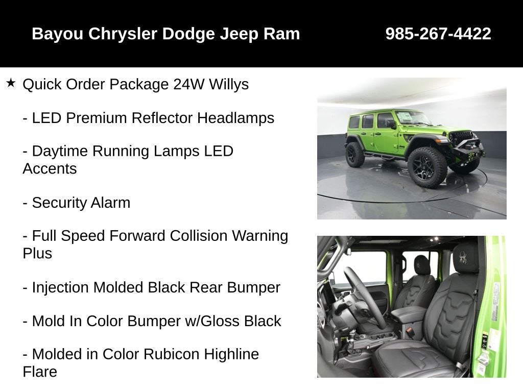 2025 Jeep Wrangler WRANGLER 4-DOOR WILLYS SCA Black Widow