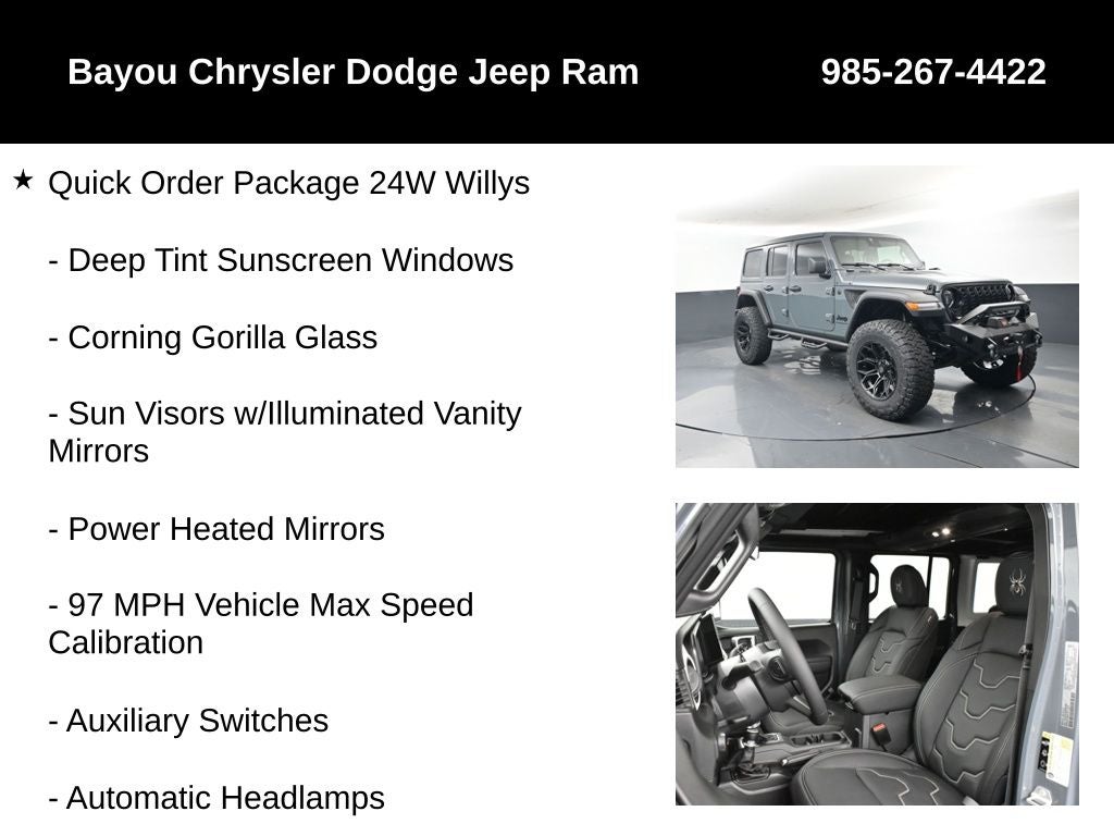 2025 Jeep Wrangler WRANGLER 4-DOOR WILLYS SCA Black Widow