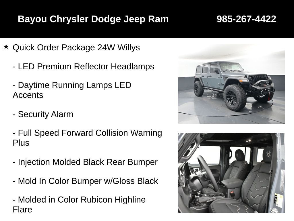 2025 Jeep Wrangler WRANGLER 4-DOOR WILLYS SCA Black Widow