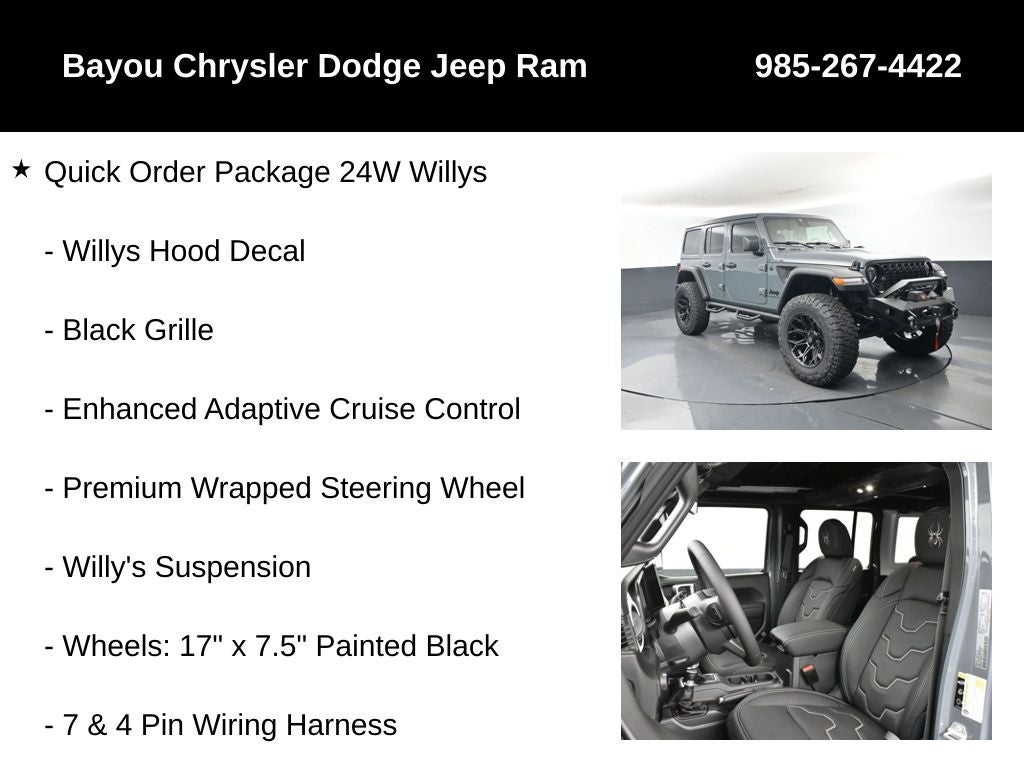 2025 Jeep Wrangler WRANGLER 4-DOOR WILLYS SCA Black Widow