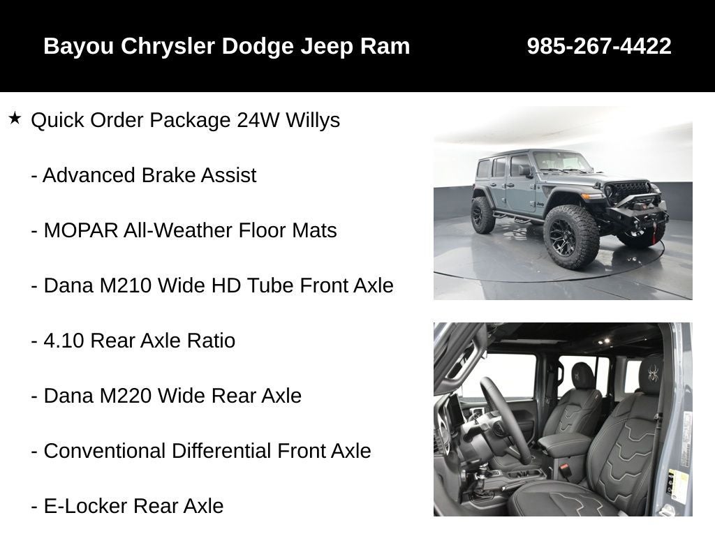 2025 Jeep Wrangler WRANGLER 4-DOOR WILLYS SCA Black Widow