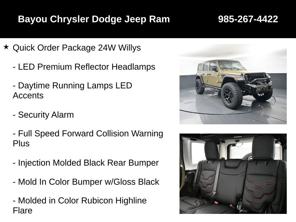 2025 Jeep Wrangler WRANGLER 4-DOOR WILLYS SCA Black Widow