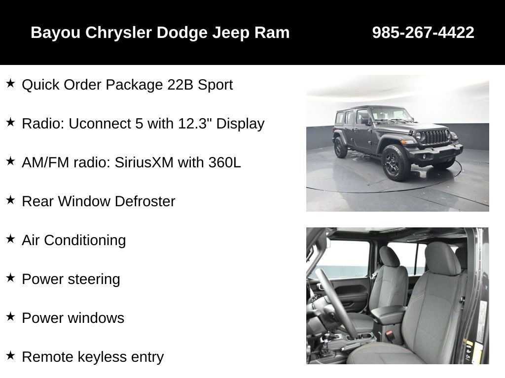 2026 Jeep Wrangler WRANGLER 4-DOOR SPORT