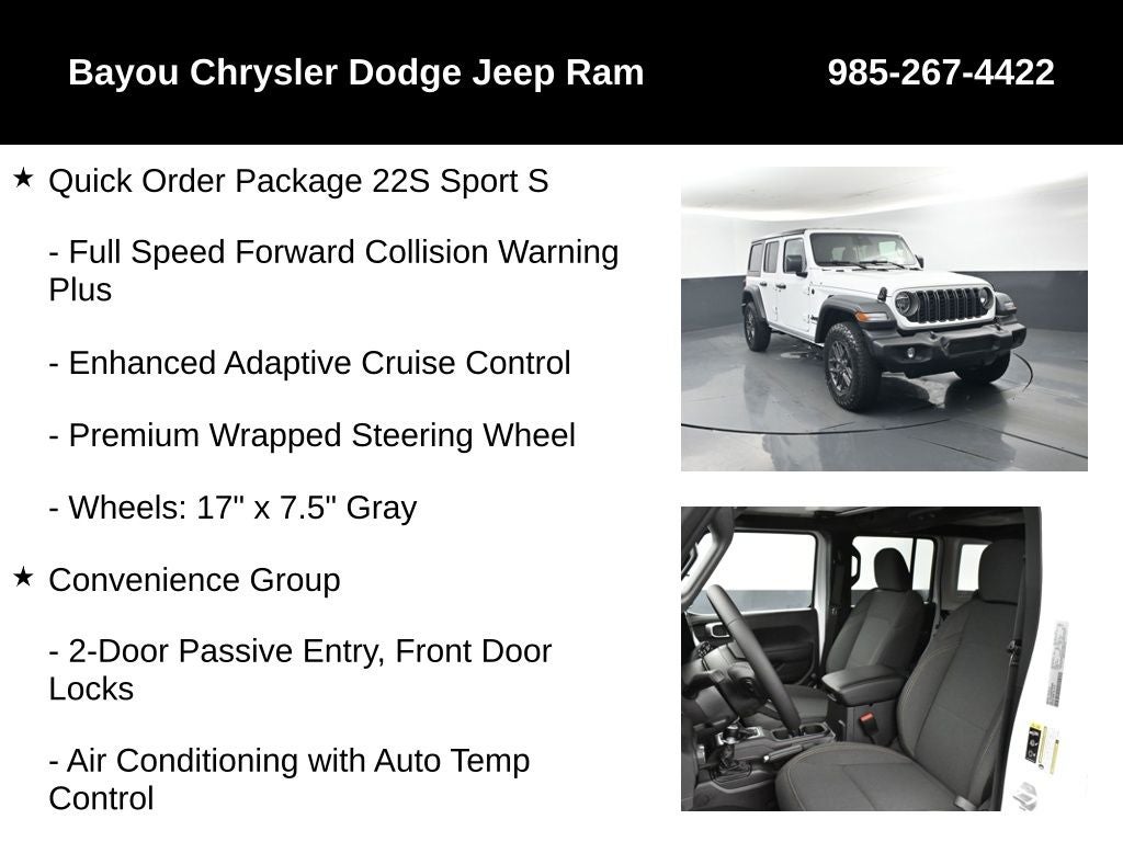 2026 Jeep Wrangler WRANGLER 4-DOOR SPORT S