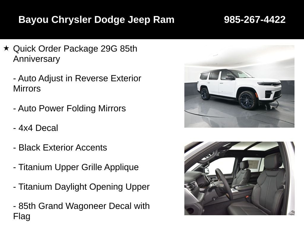 2026 Jeep Grand Wagoneer GRAND WAGONEER 85TH ANNIVERSARY EDITION 4X4