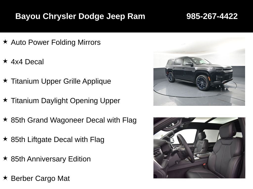 2026 Jeep Grand Wagoneer GRAND WAGONEER 85TH ANNIVERSARY EDITION 4X4