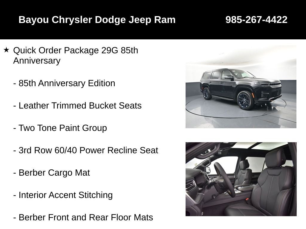 2026 Jeep Grand Wagoneer GRAND WAGONEER 85TH ANNIVERSARY EDITION 4X4