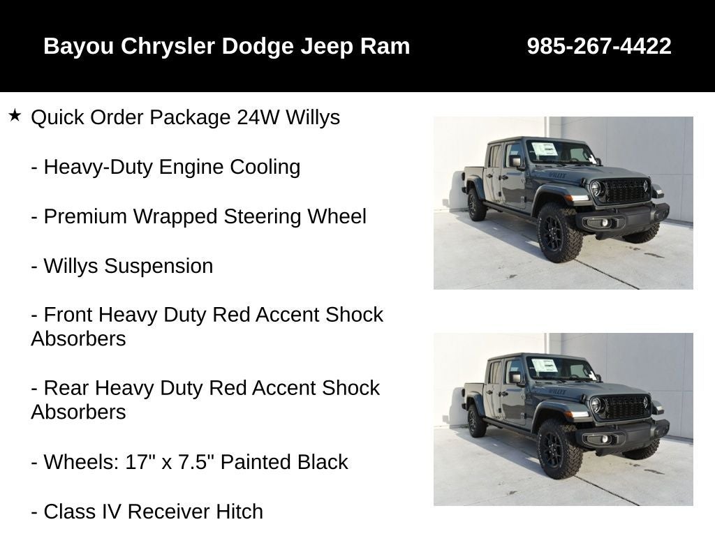 2026 Jeep Gladiator GLADIATOR WILLYS 4X4