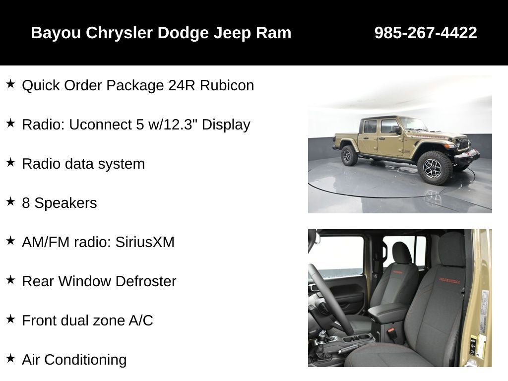 2025 Jeep Gladiator GLADIATOR RUBICON 4X4