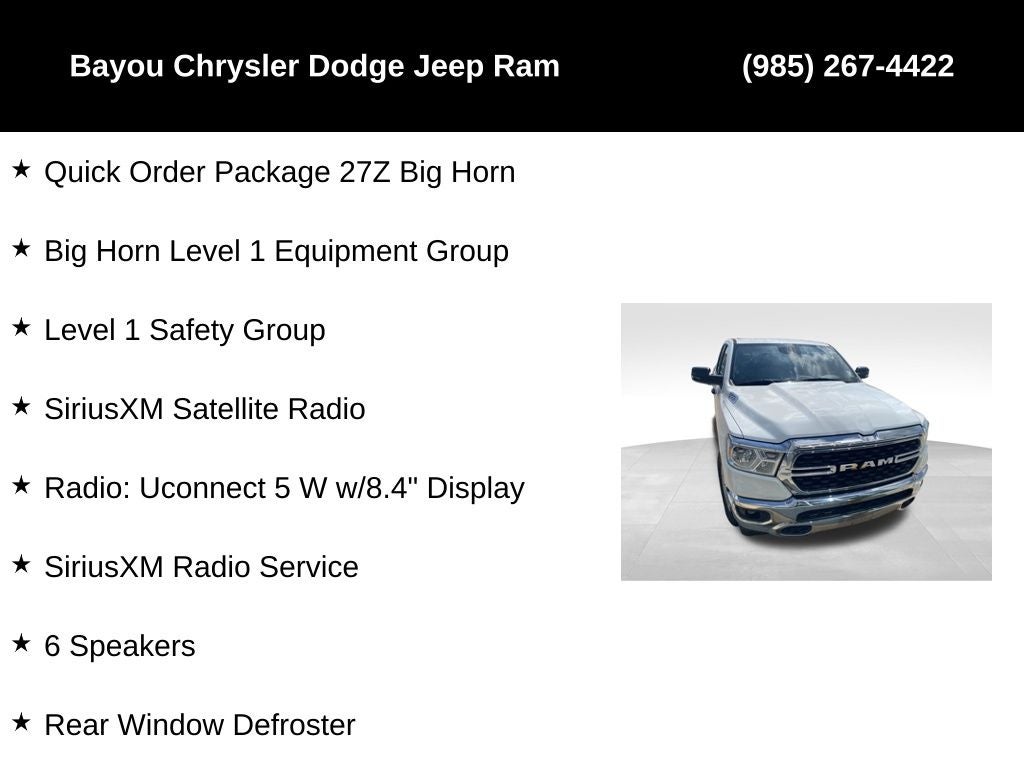 2024 RAM 1500 Big Horn Crew Cab 4x2 5'7' Box