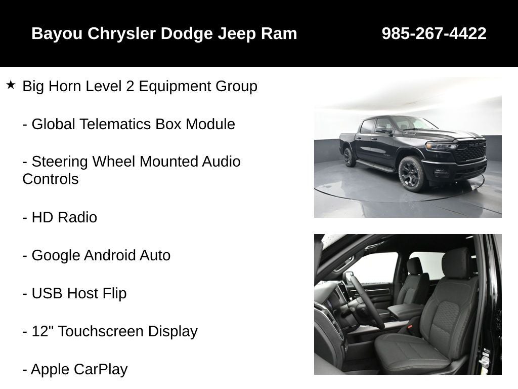 2026 RAM Ram 1500 RAM 1500 BIG HORN CREW CAB 4X4 5'7' BOX