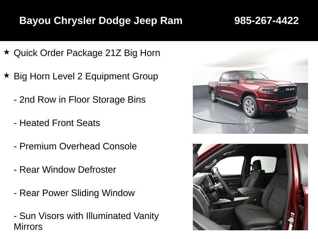 2026 RAM Ram 1500 RAM 1500 BIG HORN CREW CAB 4X4 5'7' BOX