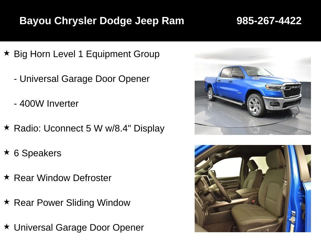 2025 RAM Ram 1500 RAM 1500 BIG HORN CREW CAB 4X4 5'7' BOX