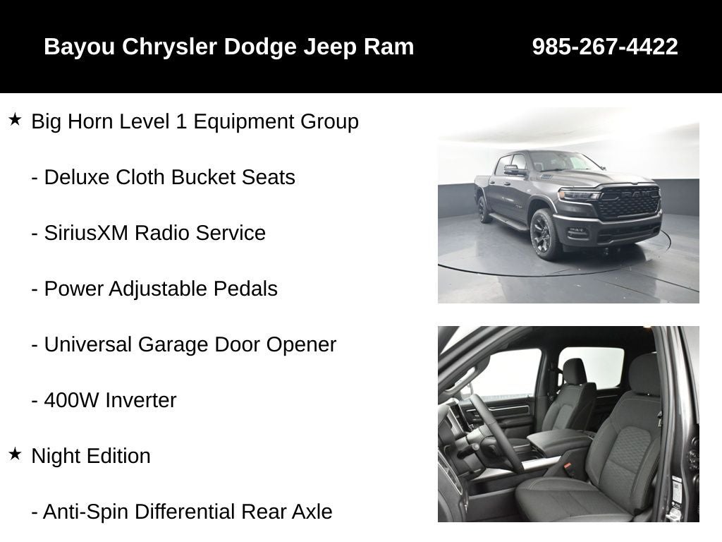 2026 RAM Ram 1500 RAM 1500 BIG HORN CREW CAB 4X4 5'7' BOX