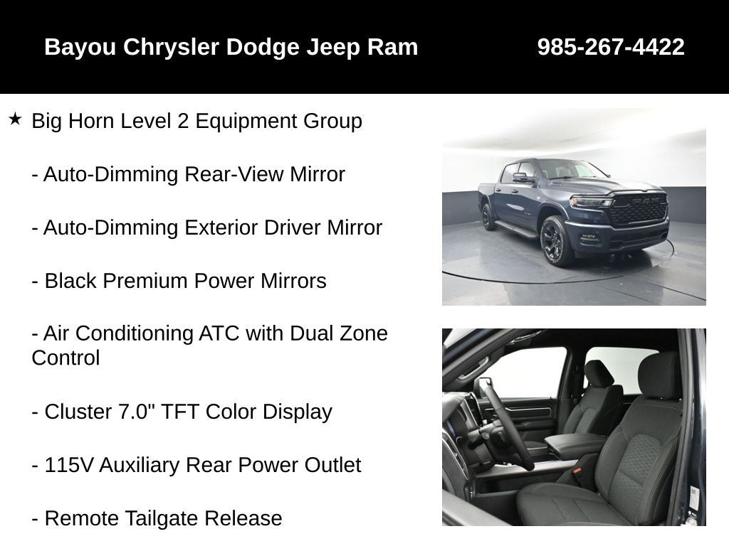 2026 RAM Ram 1500 RAM 1500 BIG HORN CREW CAB 4X4 5'7' BOX