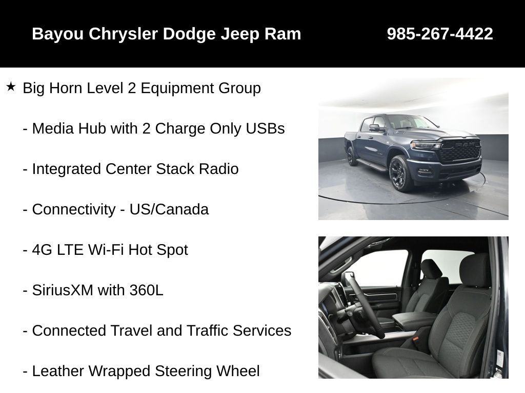 2026 RAM Ram 1500 RAM 1500 BIG HORN CREW CAB 4X4 5'7' BOX