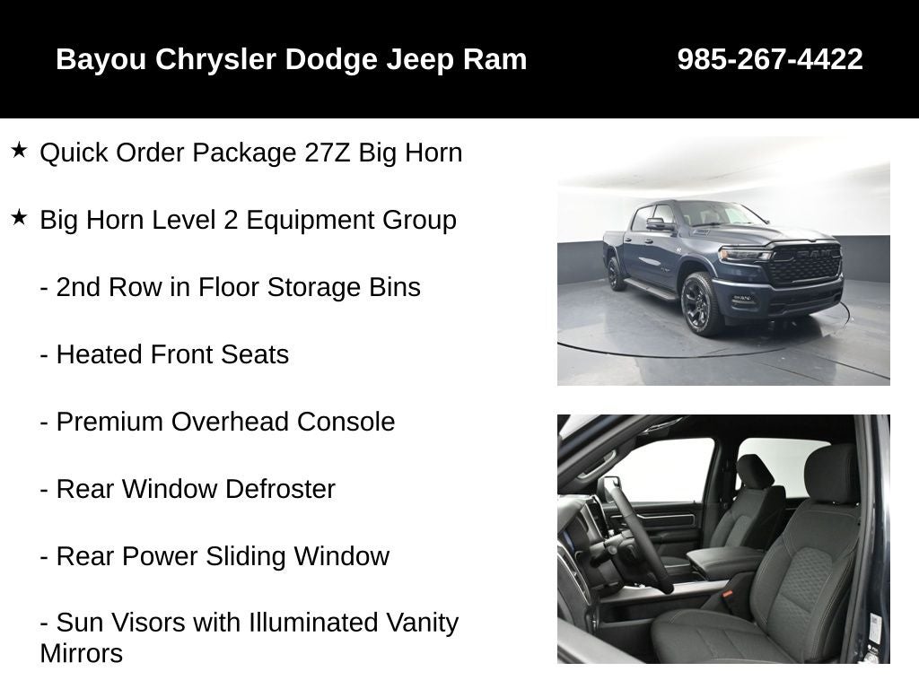 2026 RAM Ram 1500 RAM 1500 BIG HORN CREW CAB 4X4 5'7' BOX