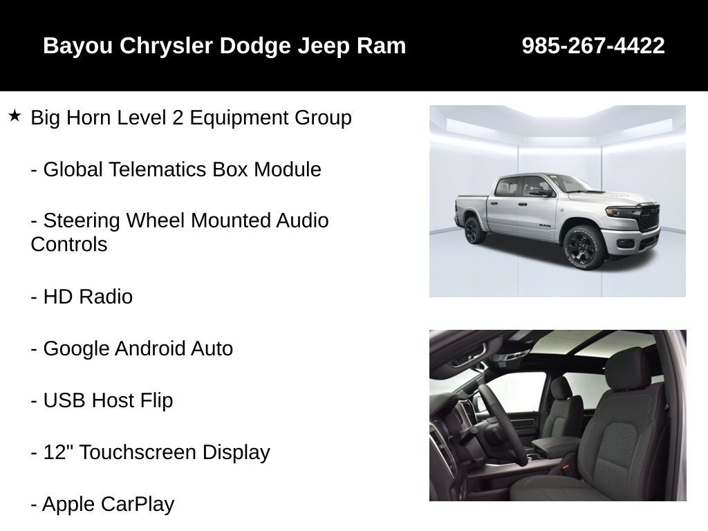 2026 RAM 1500 RAM 1500 BIG HORN CREW CAB 4X4 5'7' BOX