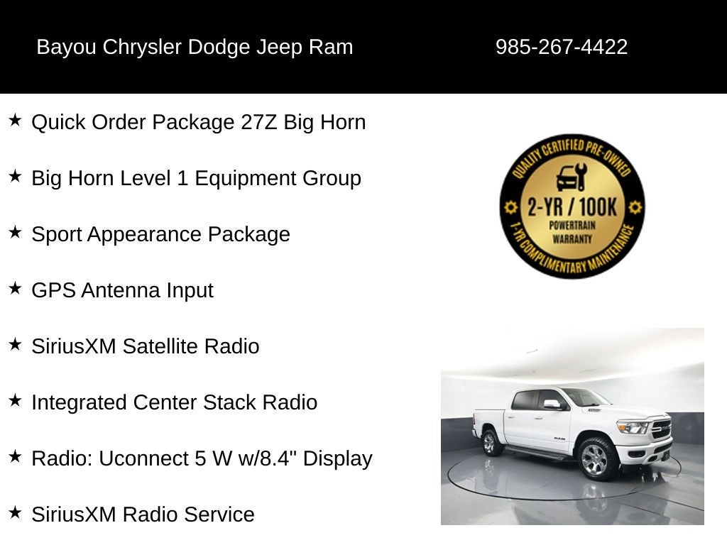 2022 RAM 1500 Big Horn Crew Cab 4x4 5'7' Box