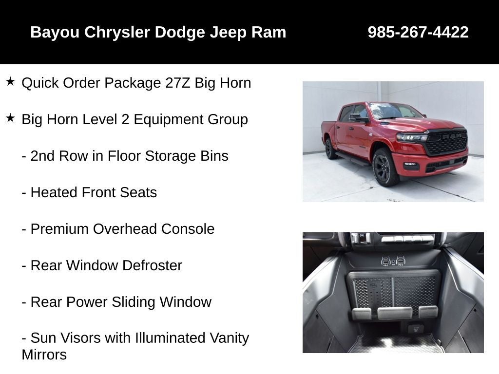 2026 RAM Ram 1500 RAM 1500 BIG HORN CREW CAB 4X4 5'7' BOX