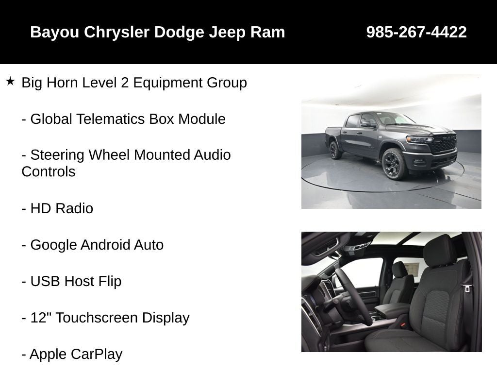 2026 RAM Ram 1500 RAM 1500 BIG HORN CREW CAB 4X4 5'7' BOX