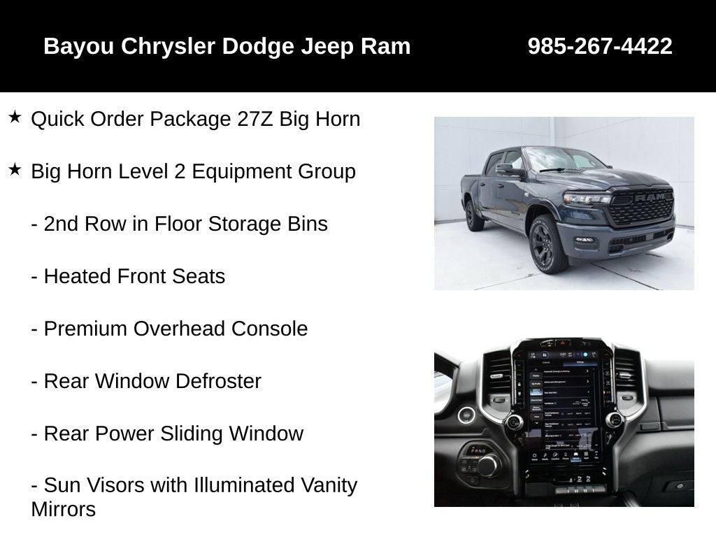 2026 RAM Ram 1500 RAM 1500 BIG HORN CREW CAB 4X4 5'7' BOX