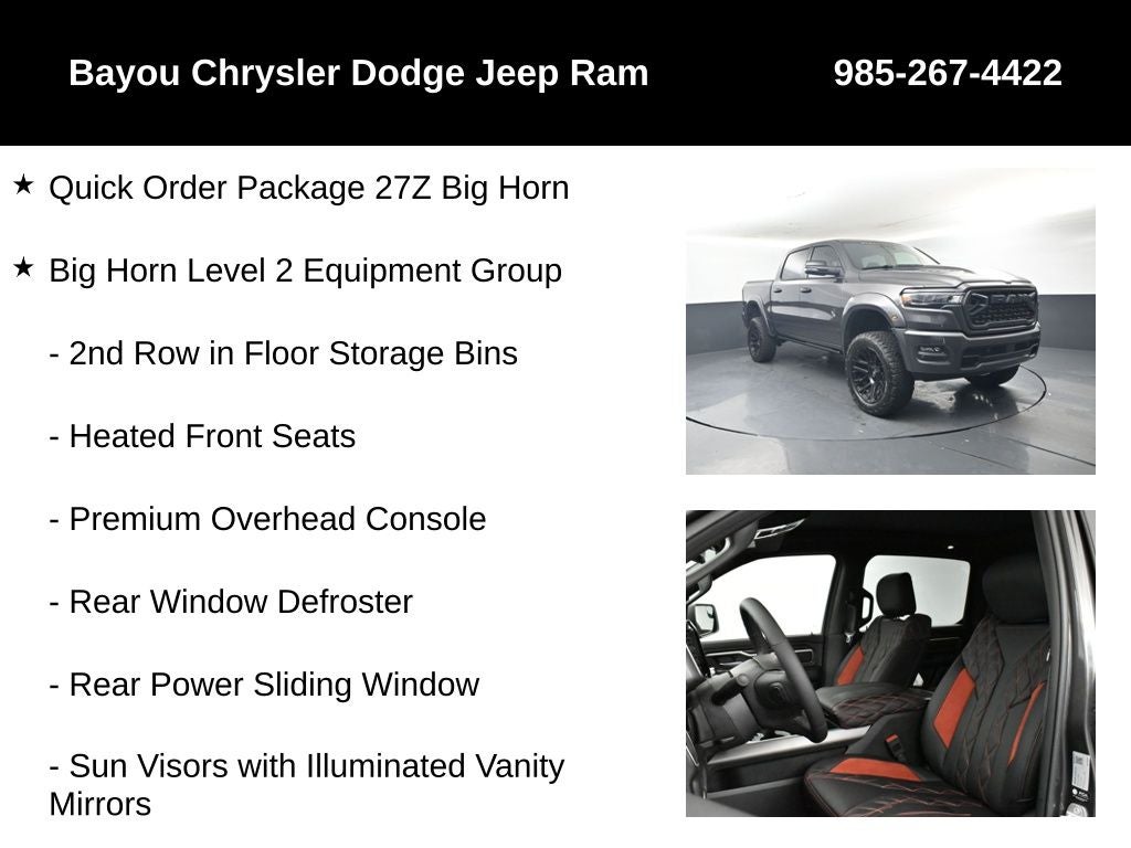 2026 RAM Ram 1500 RAM 1500 BIG HORN CREW CAB 4X4 5'7' BOX