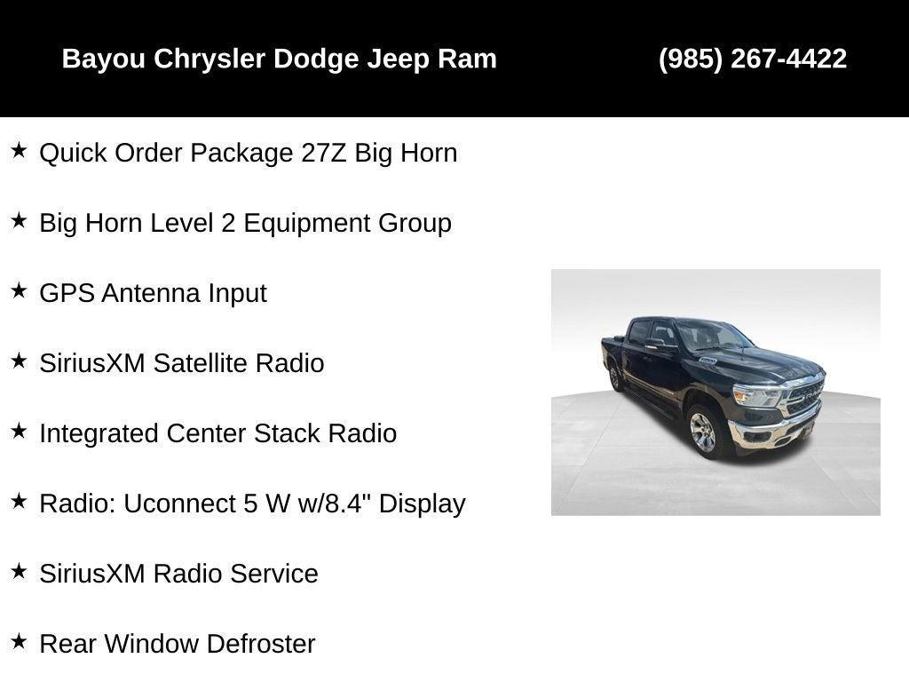 2022 RAM 1500 Big Horn Crew Cab 4x4 5'7' Box