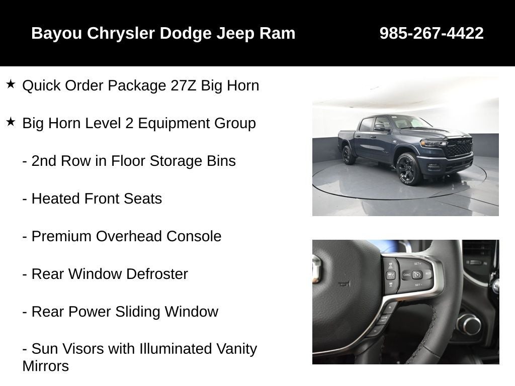 2026 RAM Ram 1500 RAM 1500 BIG HORN CREW CAB 4X4 5'7' BOX