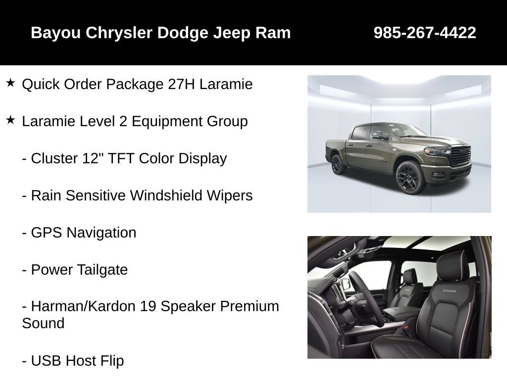 2026 RAM Ram 1500 RAM 1500 LARAMIE CREW CAB 4X4 5'7' BOX
