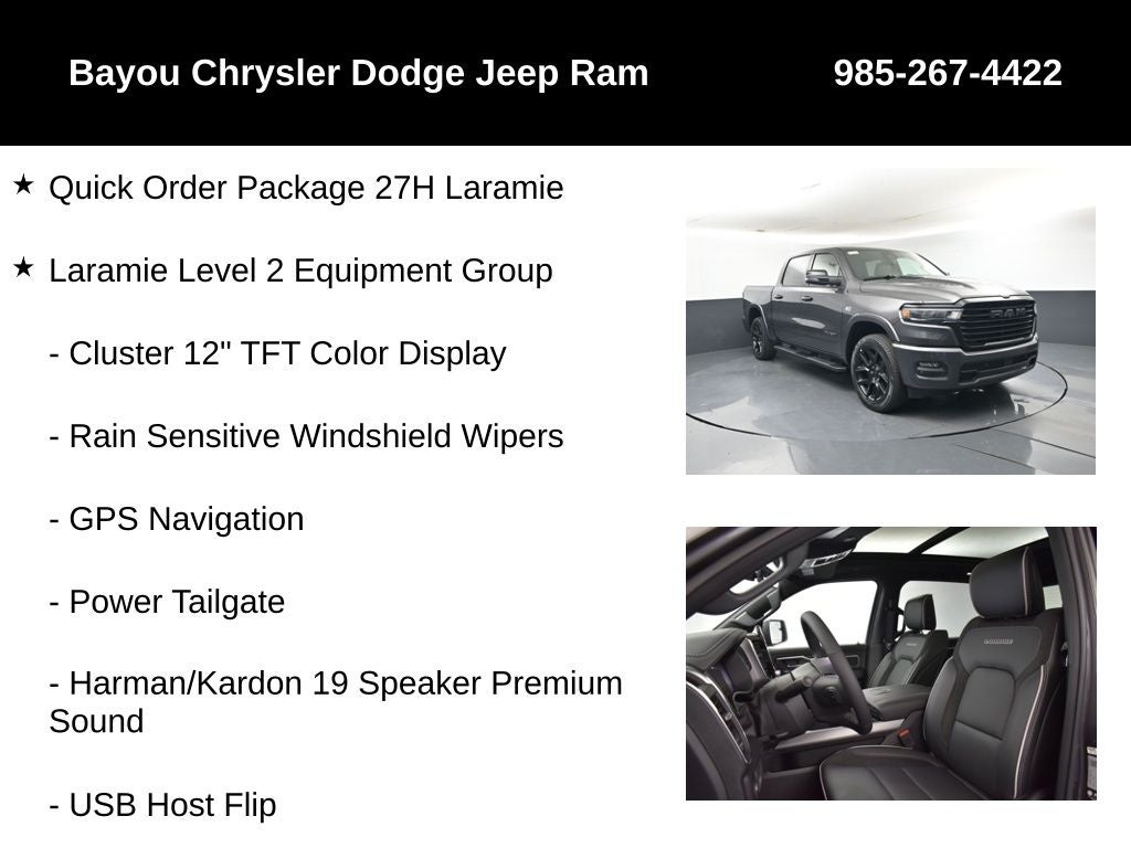 2026 RAM Ram 1500 RAM 1500 LARAMIE CREW CAB 4X4 5'7' BOX