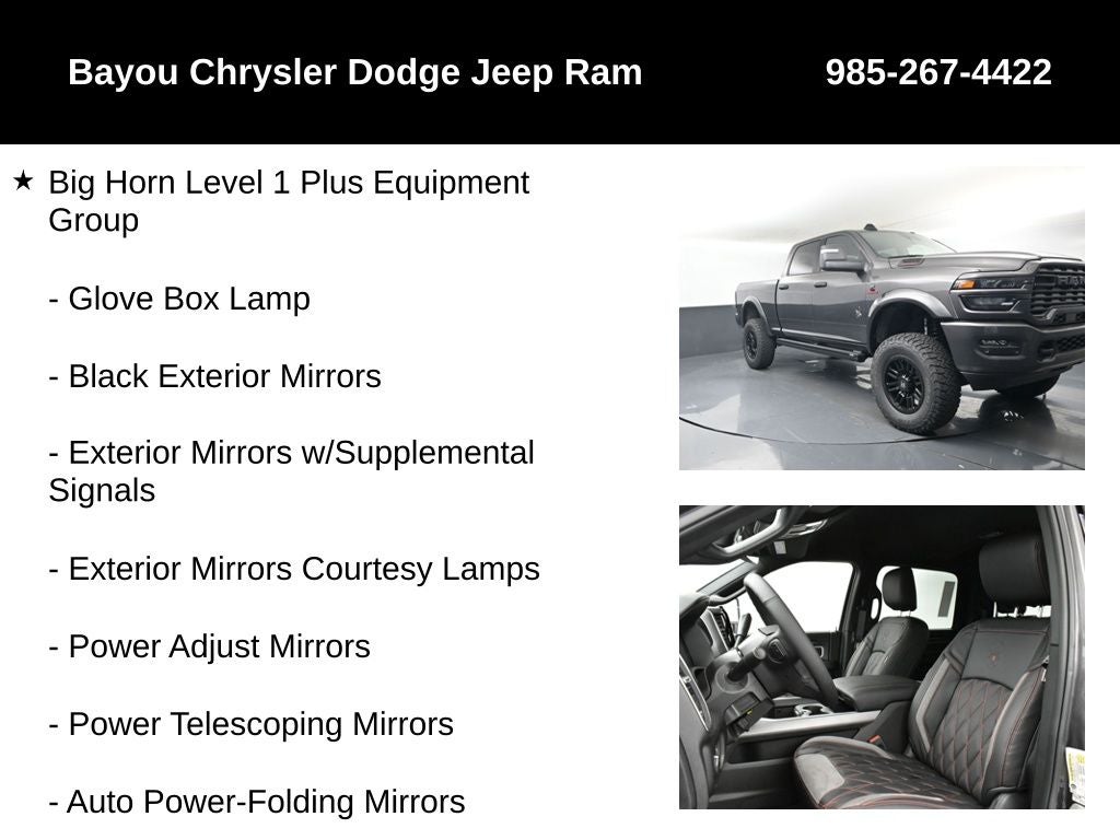 2025 RAM Ram 2500 RAM 2500 BIG HORN CREW CAB 4X4 SCA Black Widow