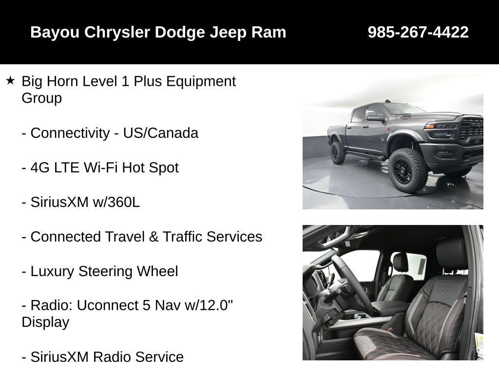 2025 RAM Ram 2500 RAM 2500 BIG HORN CREW CAB 4X4 SCA Black Widow