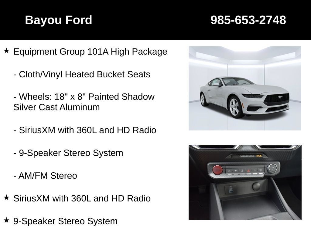 2026 Ford Mustang EcoBoost 100A